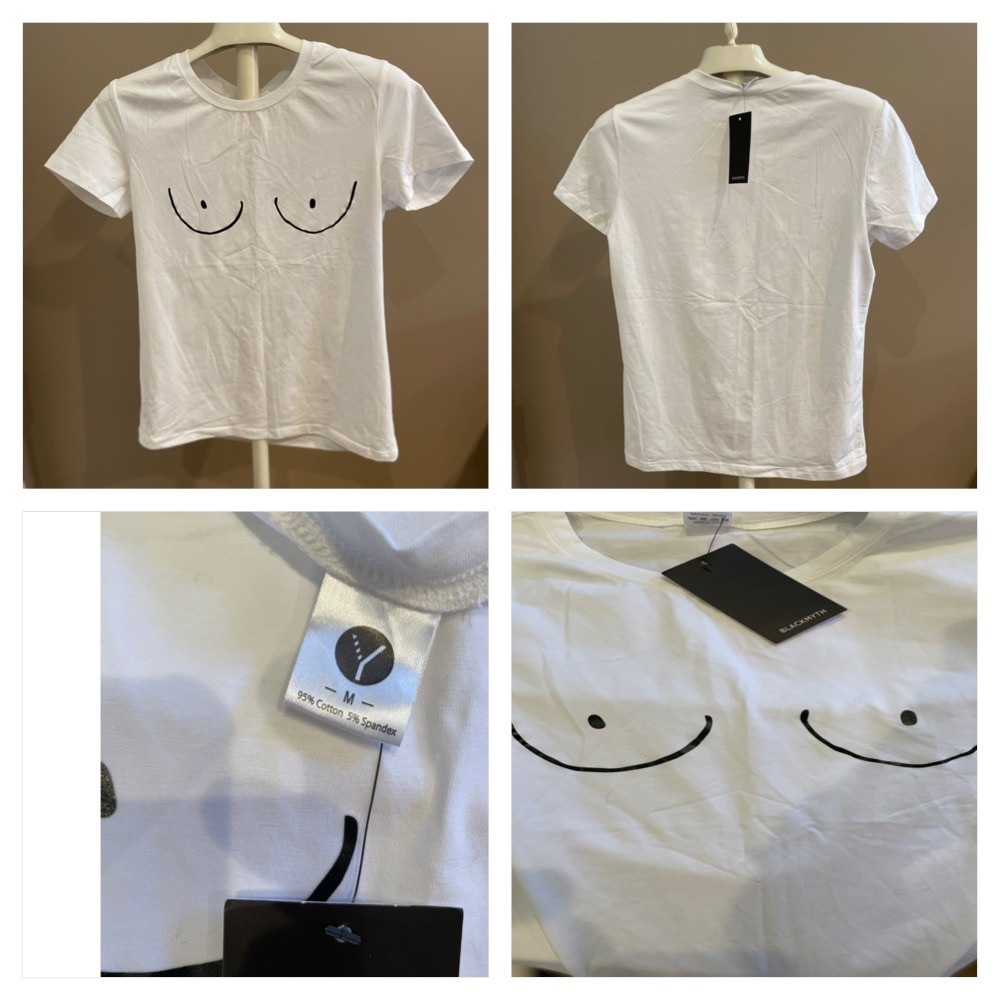 CARTOON DRAWN BOOBIES LINE DRAWING Tee